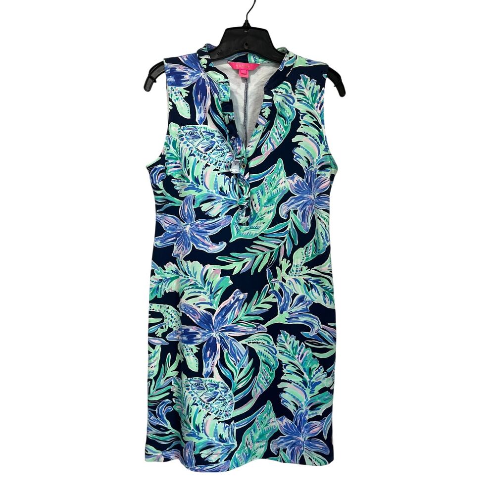 Lilly Pulitzer Sherryn Shift Dress Tropical Print Sleeveless Size S‎ Vibrant